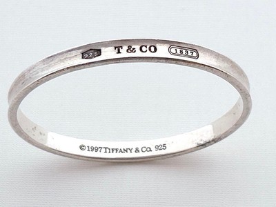 Tiffany Silver Foop Narrow Bangle 925