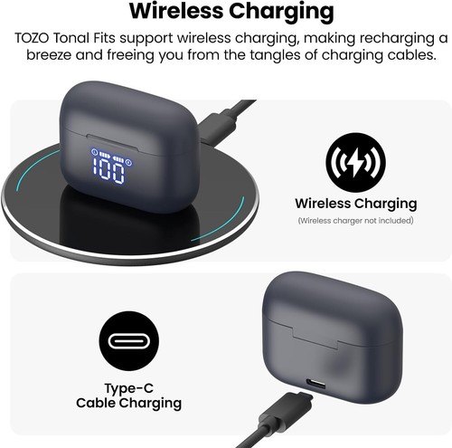 TOZO Tonal Fits(T21) Wireless Earbuds Bluetooth 5.3 Dual Mic Call Noise Cancel - Picture 7 of 8