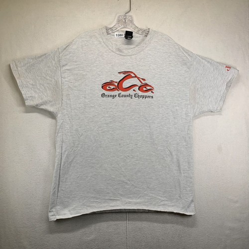 Camiseta Orange County Choppers para Hombre XL Gris Doble Cara Motocicleta Promocional