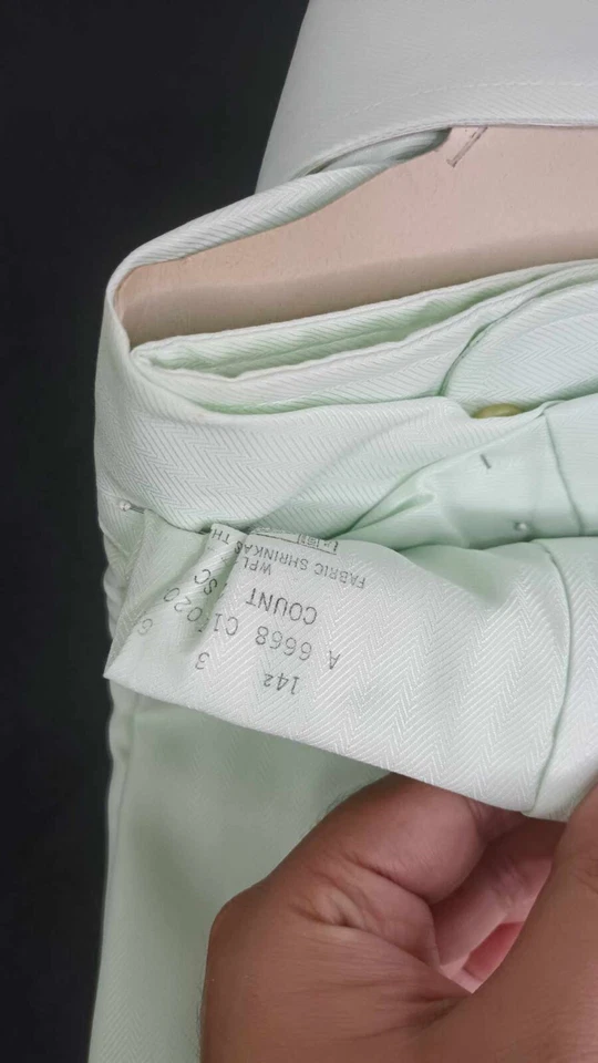 Camisa social vintage ENRO verde claro manga longa tamanho M/L (14²) novo estoque antigo - Imagem 3 de 4