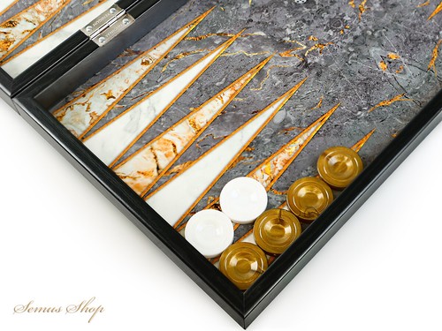 Wunderschöne Marmor Optik Backgammon Tavla XXL (B-WARE) - Bild 5 von 5
