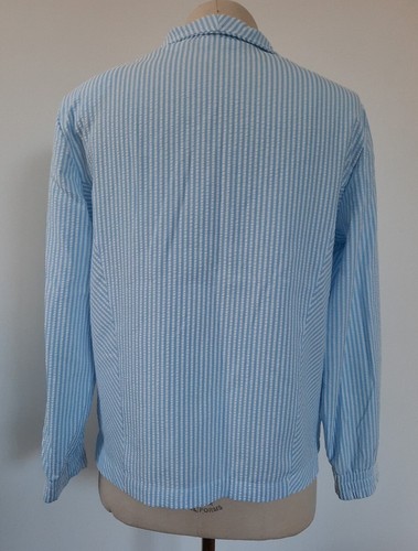 Draper's & Damon's Petites Zip Jacket Size PS Long Sleeves Blue White Stripe - Picture 5 of 14
