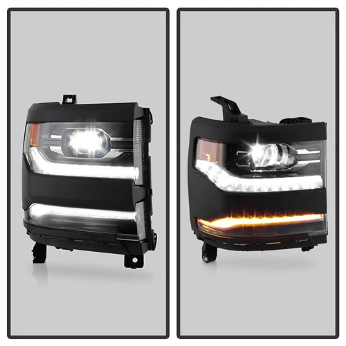 For Chevy Silverado 1500 2016-2018 Full LED DRL Projector Headlight Right Black - Picture 11 of 11