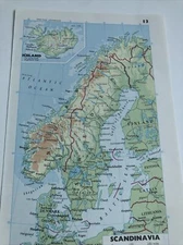 1994: Physical Map Of  Central Europe (physical) Scandinavia Print #13 15 B