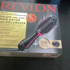 REVLON Pro Collection One-Step Hair Dryer And Volumizer Hot Air Brush, Black