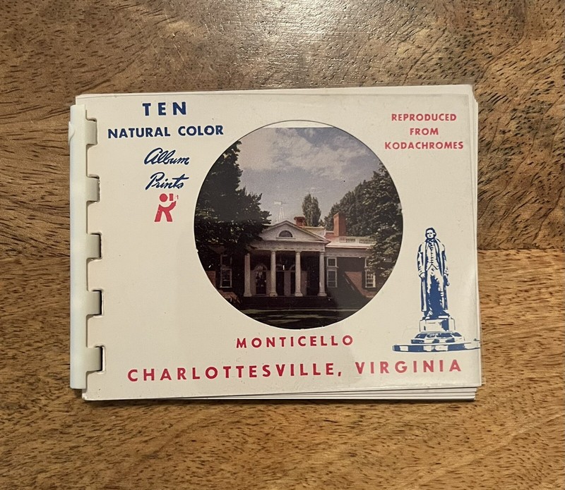 Vintage Monticello Charlottesville, Virginia 10 Natural Color Mini Album Prints