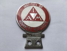 C1970s VINTAGE I.A.M.INSTITUTE OF ADVANCED MOTORISTS ENAMEL CAR BADGE