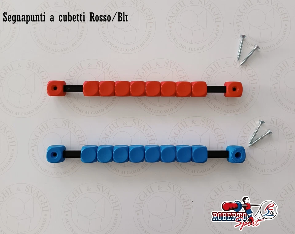 SEGNAPUNTI PER CALCIO BALILLA ROSSO/BLU A CUBETTI ROBERTO SPORT (1729)