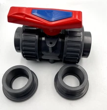 2" Manual Two Way Socket End True Union Ball Valve PVC Full Port Flange