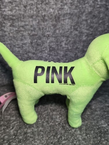 Victorias Secret Love PINK Dog Neon Green Plush 7" - Picture 4 of 11