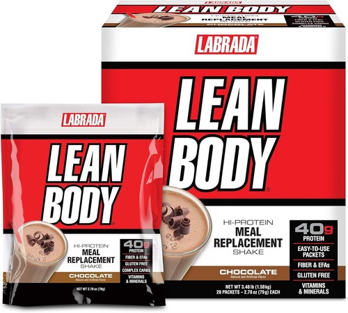 Lean Body Hi-Protein Meal Replacement Shake - Chocolate, 20 Packets, 40g Protein - Picture 3 of 7