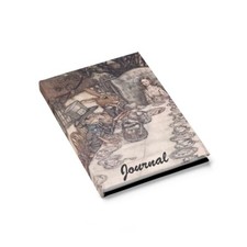 Alice At The Tea Party, Hardcover Journal, Ruled Line, Arthur Rackham, 1907