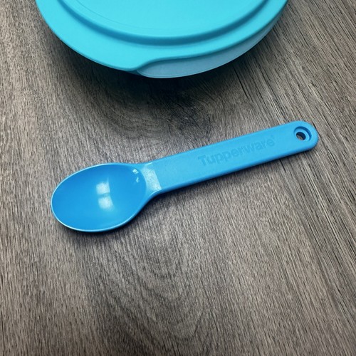Tupperware Kids Baby Divided Bowl & Spoon EUC Blue & Aqua Travel Set - Bild 4 von 6
