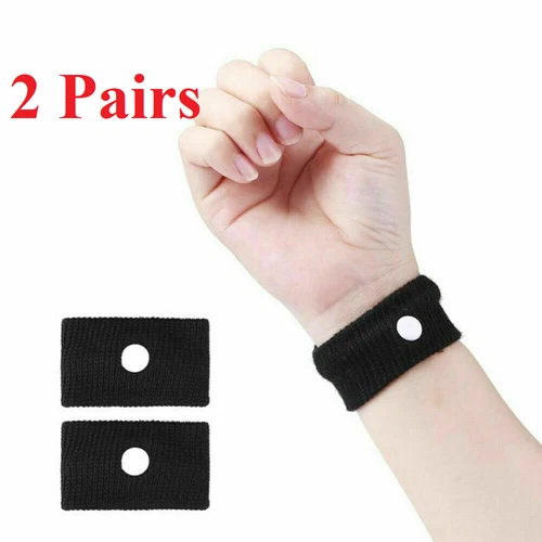 2 pairs Anti Nausea Morning Sickness Motion Travel Sick Wrist Bands Car Van Sea 