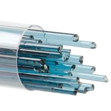 Bullseye Glass Stringers 2mm Sea Blue Transparent 90coe
