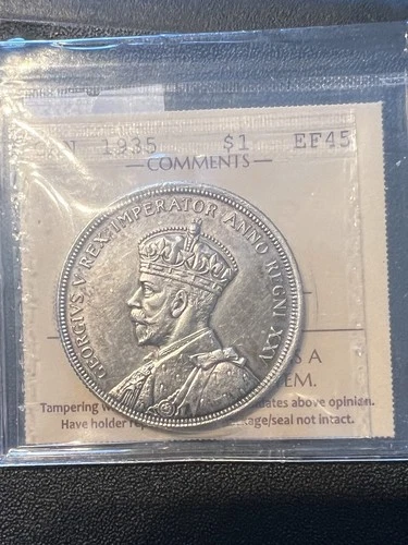 1935 $1 ICCS  Dbl Voyageur & Dbl XXV* Canada Silver Dollar  -