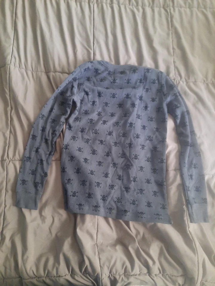 Circo Gray And Black  Skull Thermal Shirt and pants set  Size 12-14 - Image 2 of 4