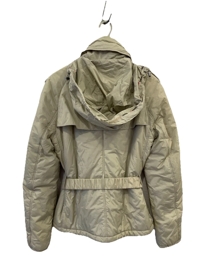 H73# Burberry Brit Women’s Belted Quilted Jacket Nova Check Lining Beige Size M - Image 2 of 4