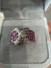 925 Sterling Silver Ring Ruby Natural Gemstone jewelry Size 7 X Design