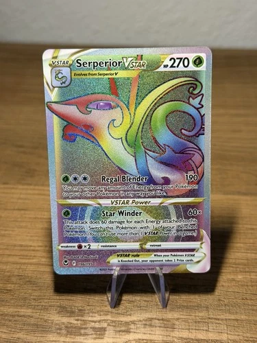 Serperior VSTAR 196/195 Rainbow Secret Rare Pokemon TCG Silver Tempest NM