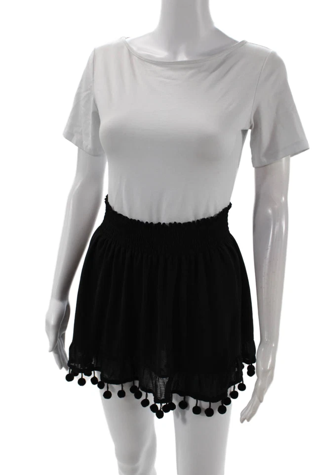 Mini Skort Feminino Camponês Ramy Brook Preto Tamanho M - Imagem 2 de 4