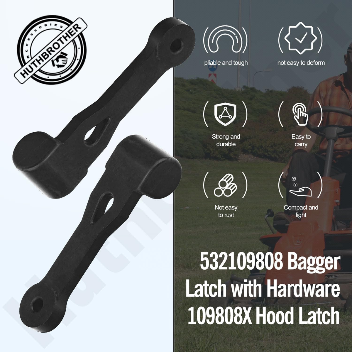 2 Sets Of) 532109808 Bagger Latch with Hardware 109808X Hood Latch