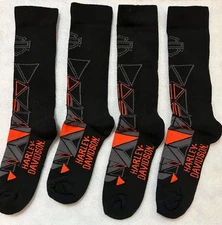 2 Pack USA Made Harley Davidson Motorcycle Reinforced Riding Socks Size 9-13 GG