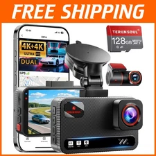 Dual 4K Ultra HD WiFi Dash Camera Set