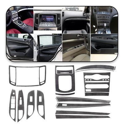 Carbon Fiber Full Interior Trim Cover Set Fit For Infiniti G37 Sedan 10-13 LHD