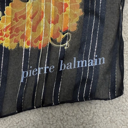 Pierre Balmain Floral Print 100% Silk Scarf Made In Italy Vintage Designer 52x52, $39.99 - Photo 6