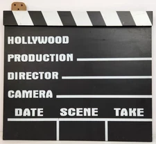 Hollywood Movie Slate Wall Art Decoration Black White Props Theatre 10.5"x12.5"