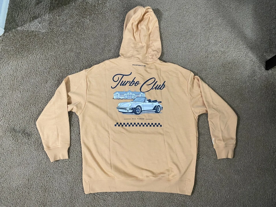 Sudadera con Capucha Puma Porsche Legacy Para Hombre Grande Beige Turbo Club Gráfico Cálido Calce Relajado Foto 2 de 4
