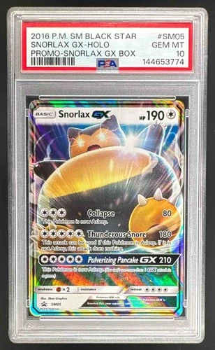 2016 Pokemon Sun Moon Promo #SM05 Snorlax GX PSA 10 144653774