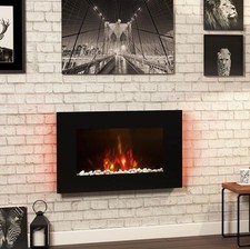 Be Modern Abington 2kW Wall-mounted Electric Fire Grey Glass