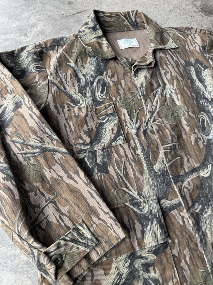 Vintage Mossy Oak Full Foliage 3 Three Pocket Jacket Camo Hunting L USA Made HTF - Image 2 of 4
