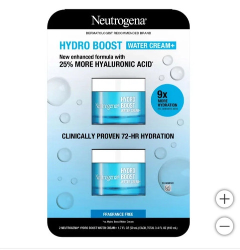2 Pack Neutrogena Hydro Boost Water Cream 1.7oz Each Dry Skin Hyaluronic acid - Picture 3 of 5