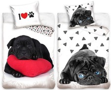 Set 2 lenzuola cuccioli reversibili 135x200 cotone cane labrador carlino