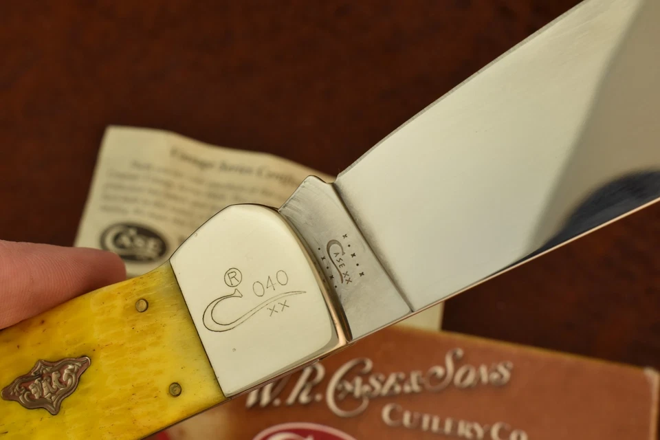 РЕДКИЙ СЛУЧАЙ XX США 1 из 100 ВИНТАЖНЫЙ ЖЕЛТЫЙ КОСТИ ЗАСТЕЖКА БУЛЬДОГ НОЖ 6172 SS (27538 - Изображение 4 из 4