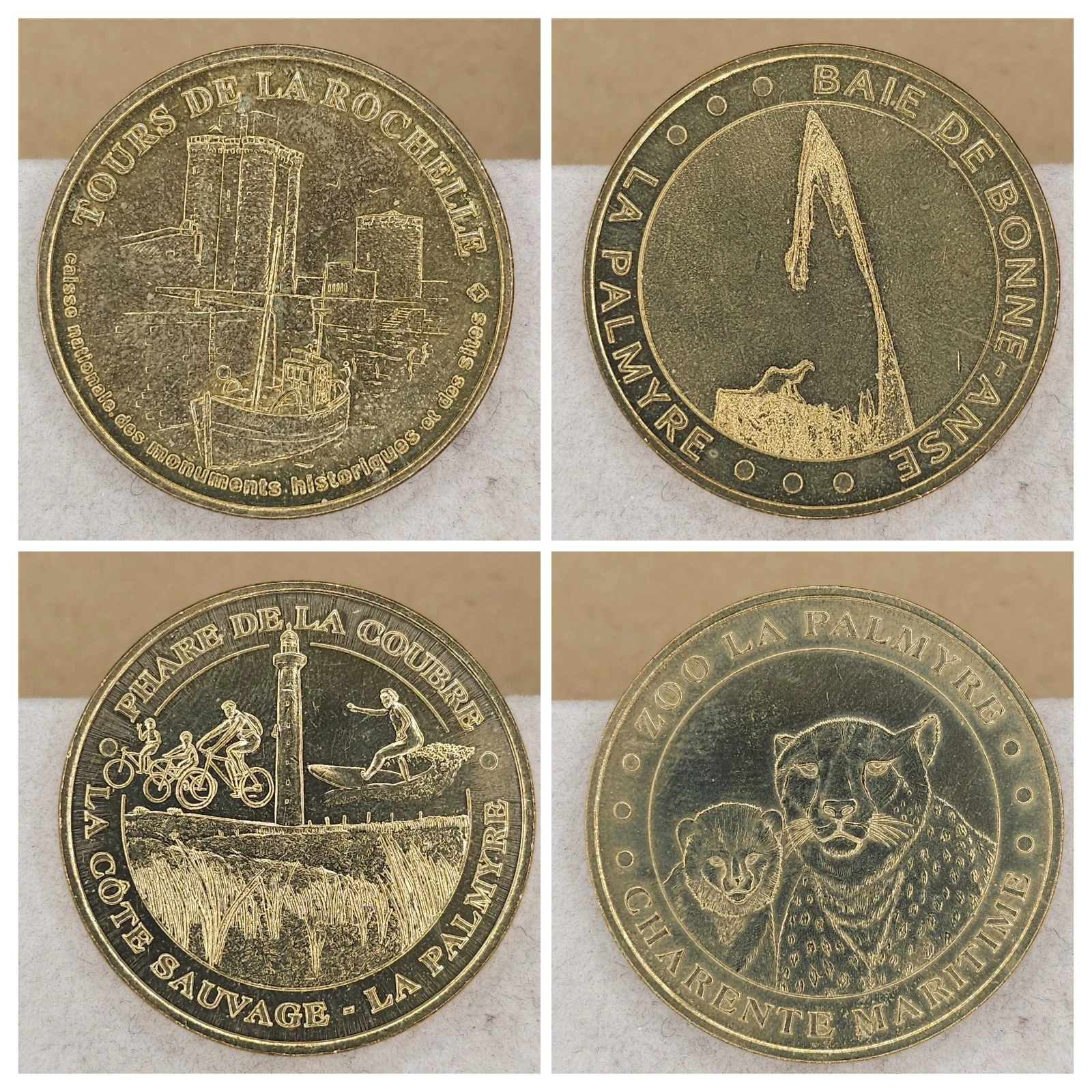 Charente-Maritime - Lot Jetons Touristiques Médailles Souvenirs Monnaie de Paris