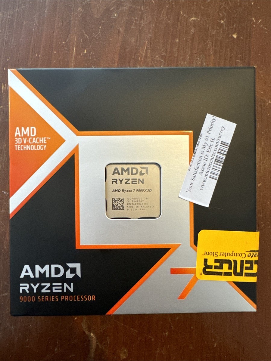 AMD Ryzen 7 9800X3D 5.20GHz CPU NEW IN BOX FACTORY SEALED | eBay AMD Ryzen 7 9800X3D 5.20GHz CPU NEW IN BOX FACTORY SEALED | eBay