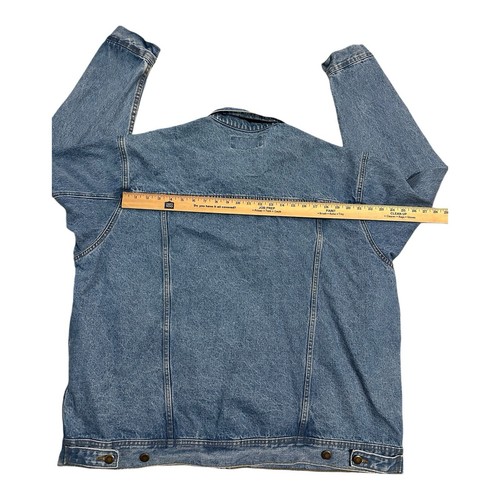 Wrangler Trucker Jean Jacket Men Size 2XL Blue Denim Coat Button Up - Picture 10 of 15