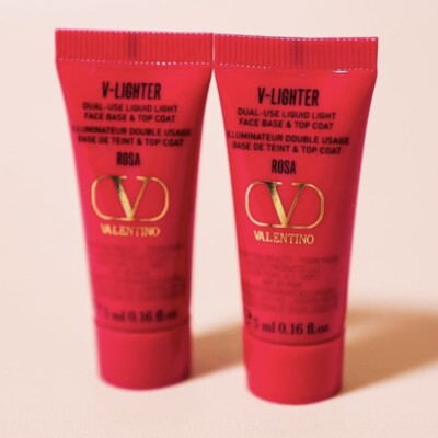 2 x Valentino V-Lighter Face Base Primer and Highlighter Rosa Mini