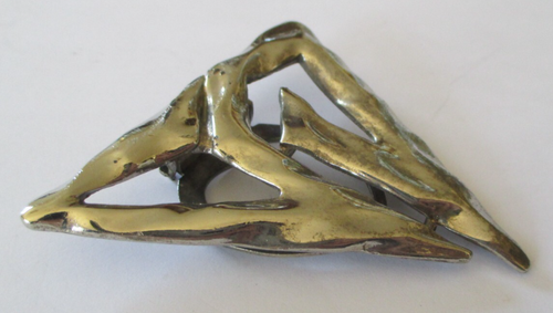 Clip serre passe foulard couleur argent original bijou vintage de créateur 3292 - Bild 2 von 3