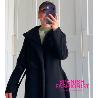 ZARA WOMAN SS25 BLACK BELTED SOFT HOODED COAT ALL SIZES 3046