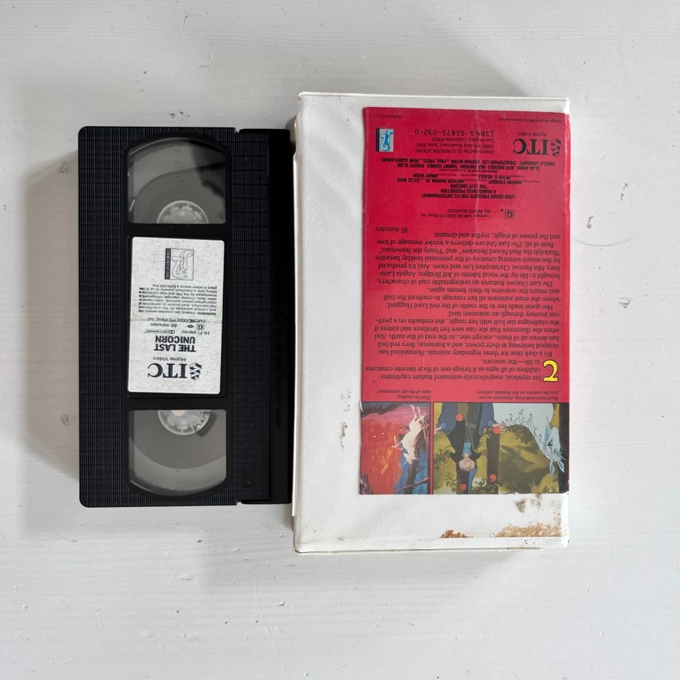The Last Unicorn VHS - ITC Home Video - Classic Animated Fantasy - Rare Collecti - Imagem 2 de 2