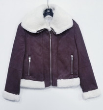 Justfab Suede Aviator Jacket Sz Sm -884