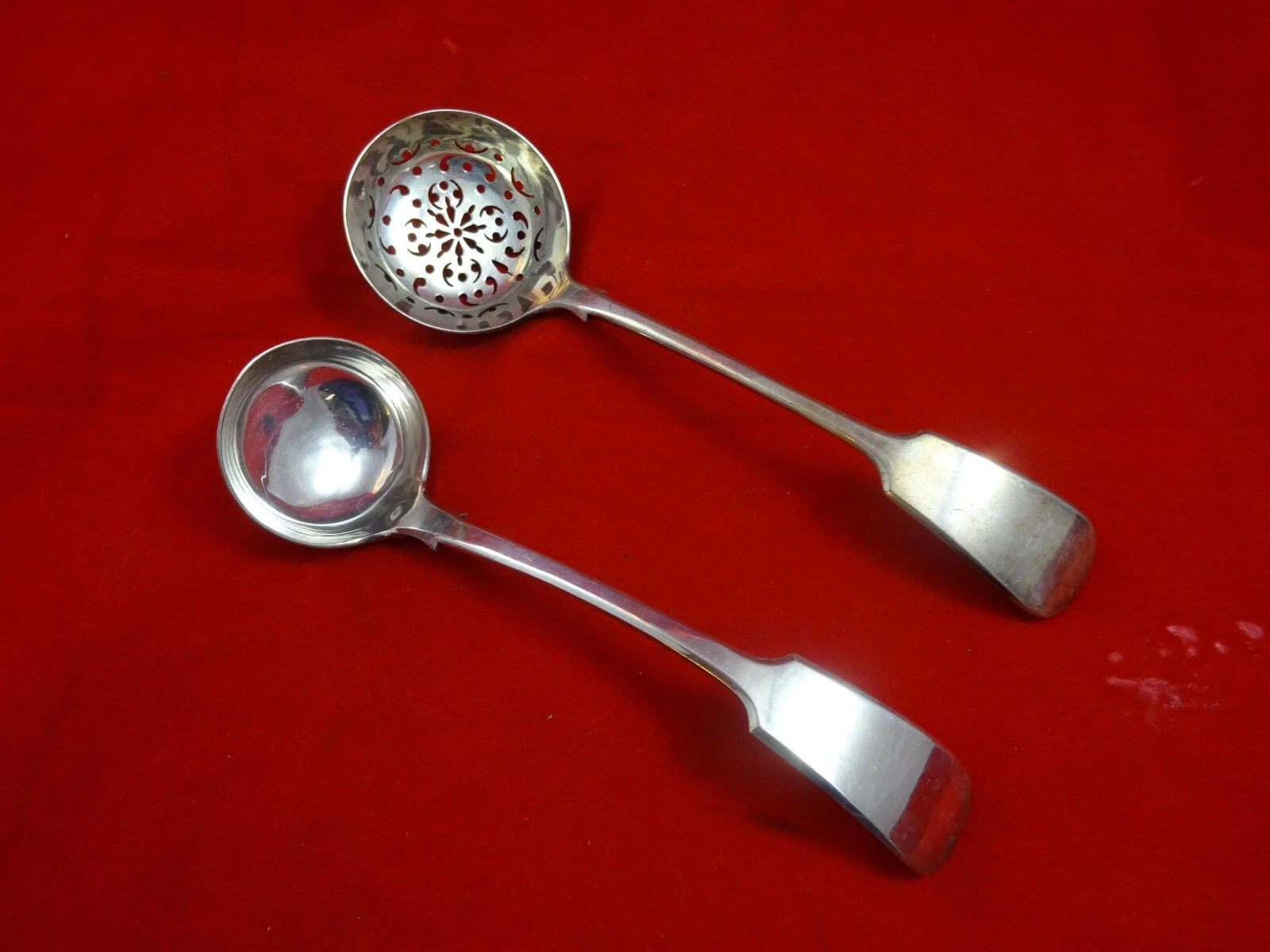 Silverplate Sugar Sifter and Sauce Ladle / Tipped -Tipt Pattern (#4526)