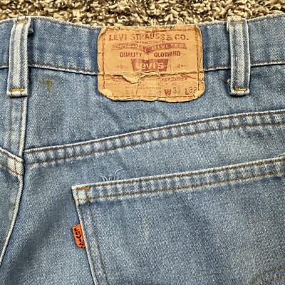 Vintage 90s Levis 517 Bootcut Orange Tab Flared Faded Blue Denim