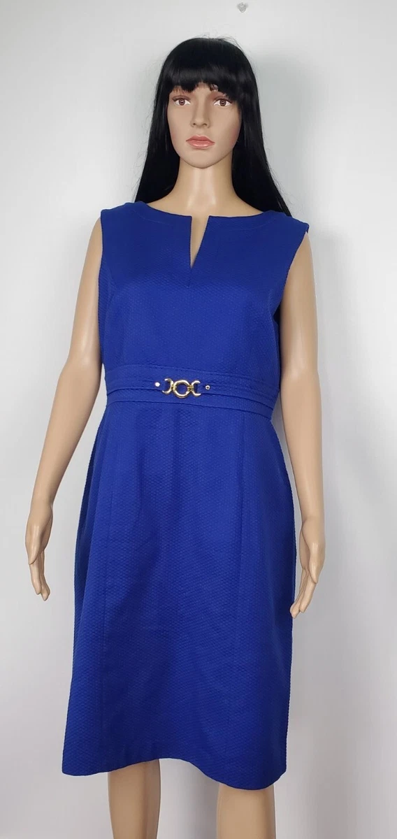 Tahari Arthur S. Levine Royal Blue Sleeveless Lined Polyester