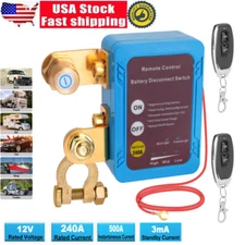 1 Set 12V 240A Car Remote Battery Disconnect Switch Automatic Power Switch USA